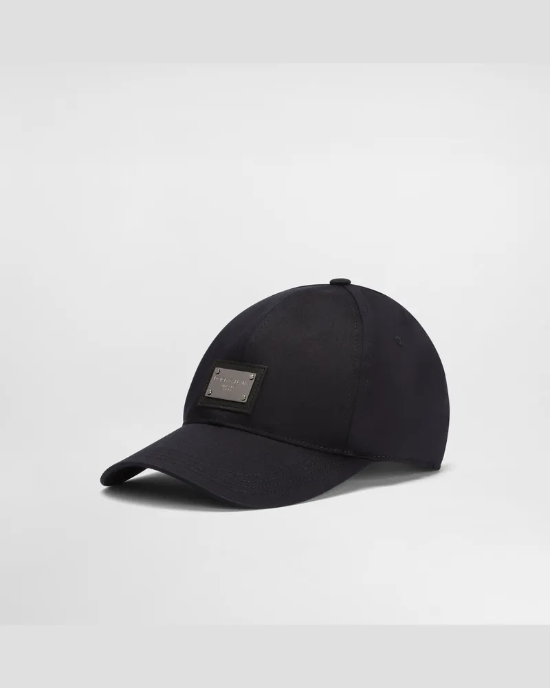 Dolce & Gabbana Cappello Da Baseball Cotone Con Placca Logata - Uomo Cappelli E Guanti Blu Cotone Blu
