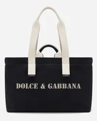 Dolce & Gabbana Borsone In Drill Stampato - Uomo Borse Shopping Stampa Stampa