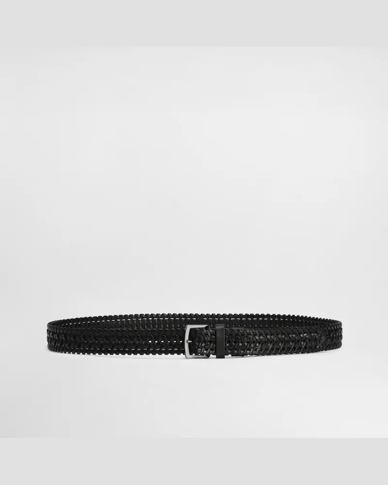 Dolce & Gabbana Cintura In Pelle Intrecciata - Uomo Cinture Nero Nero