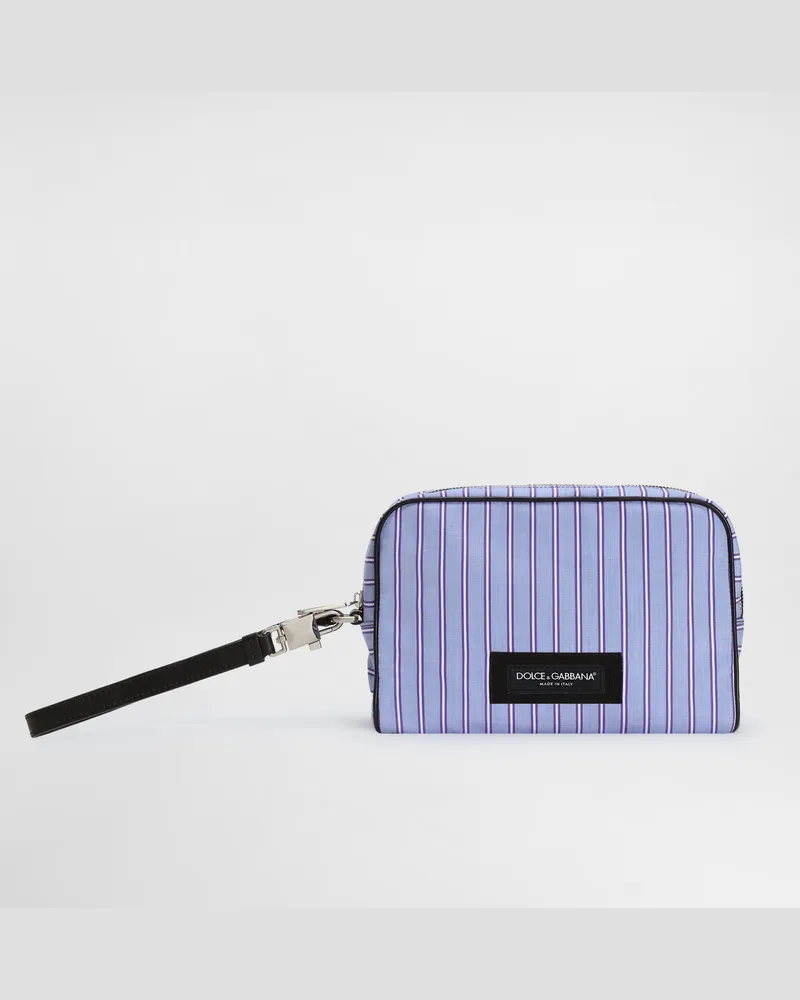 Dolce & Gabbana Borsa A Mano In Popeline Rigato E Pelle Di Vitello - Uomo Borse Shopping Multicolore Multicolore