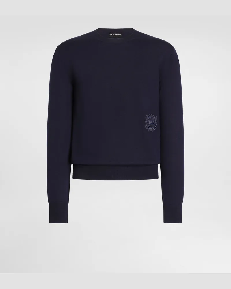 Dolce & Gabbana Pullover In Lana Vergine - Uomo Maglieria Blu Blu