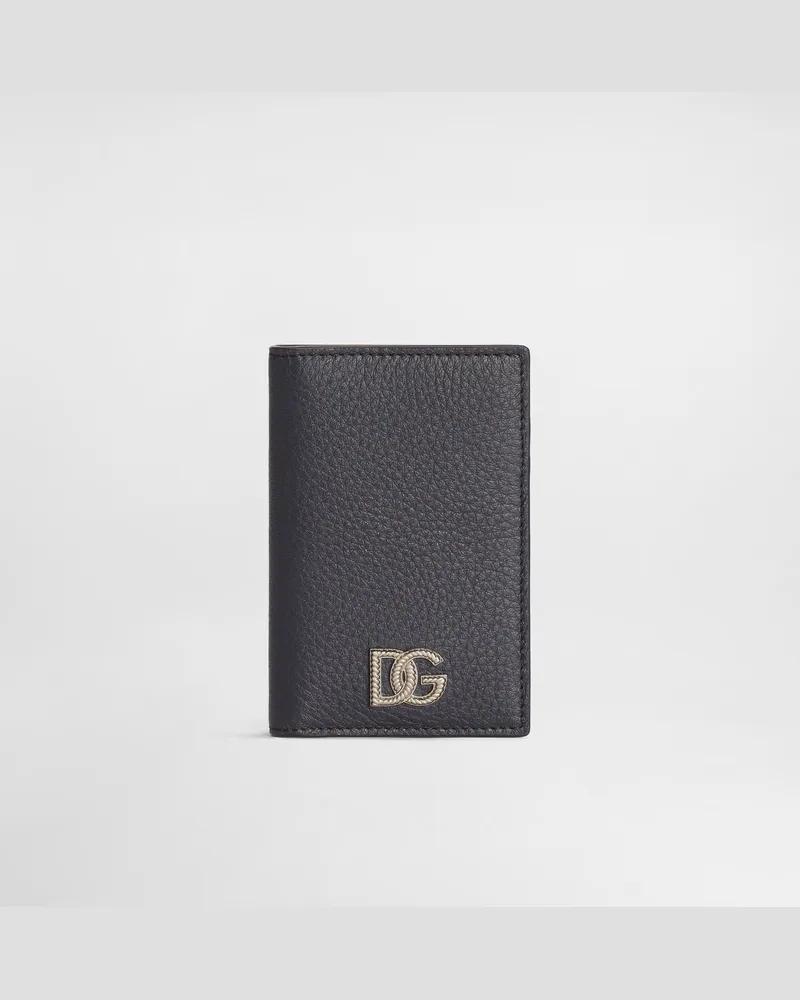 Dolce & Gabbana Portacarte In Pelle Di Vitello Con Logo - Uomo Portafogli E Piccola Pelletteria Blu Blu