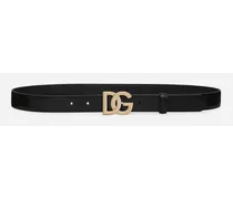 Calfskin Belt With Dg Logo - Donna Cinture Nero Pelle