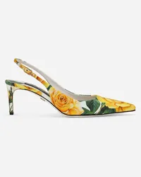 Dolce & Gabbana Slingback In Gabardina - Donna Décolleté E Slingback Stampa Stampa