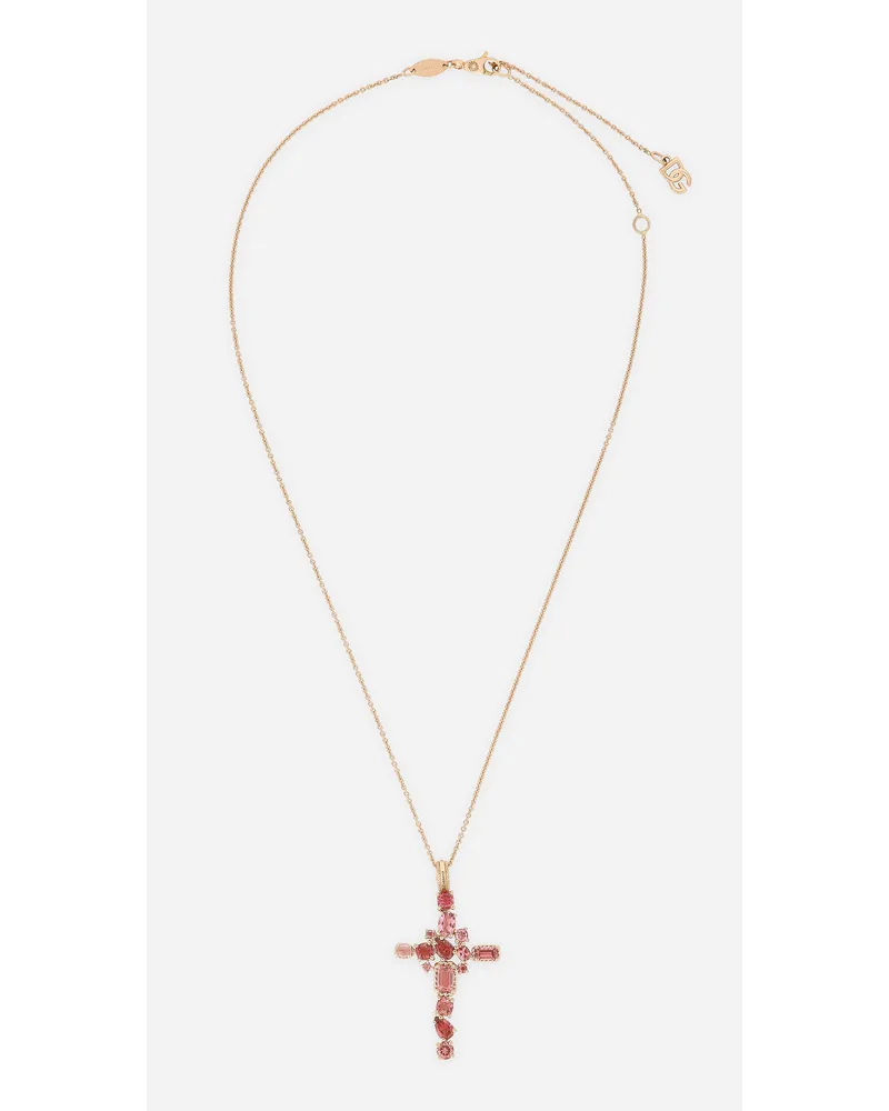 Dolce & Gabbana Pendente Anna In Oro Rosso 18kt Con Tormaline Rosa - Donna Collane Rosso Oro Rosso