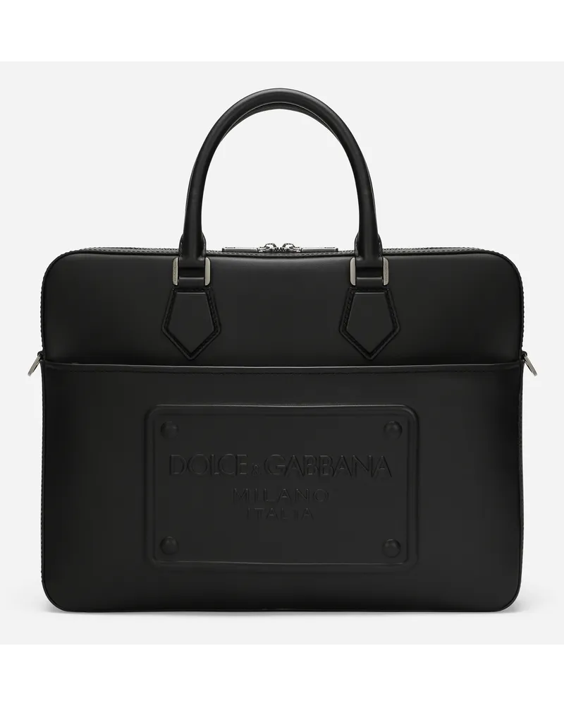 Dolce & Gabbana Briefcase In Pelle Di Vitello - Uomo Borse A Tracolla Nero Pelle Nero