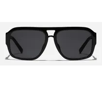 Dg Crossed Sunglasses - Uomo Icons Nero Acetato