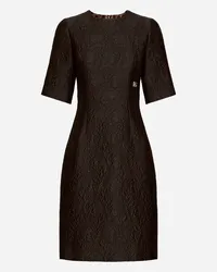 Dolce & Gabbana Abito Midi A Clessidra In Jacquard Floreale - Donna Abiti Nero Nero