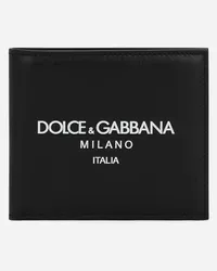 Dolce & Gabbana Portafoglio Bifold In Pelle Di Vitello Con Logo - Uomo Portafogli E Piccola Pelletteria Nero Pelle Dg