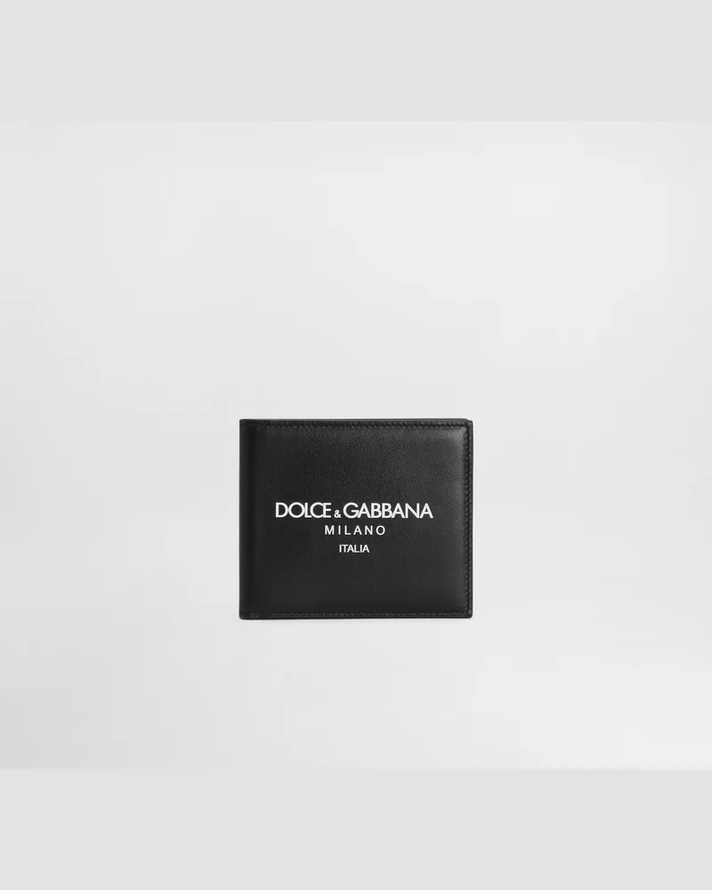 Dolce & Gabbana Portafoglio Bifold In Pelle Di Vitello Con Logo - Uomo Portafogli E Piccola Pelletteria Nero Pelle Dg