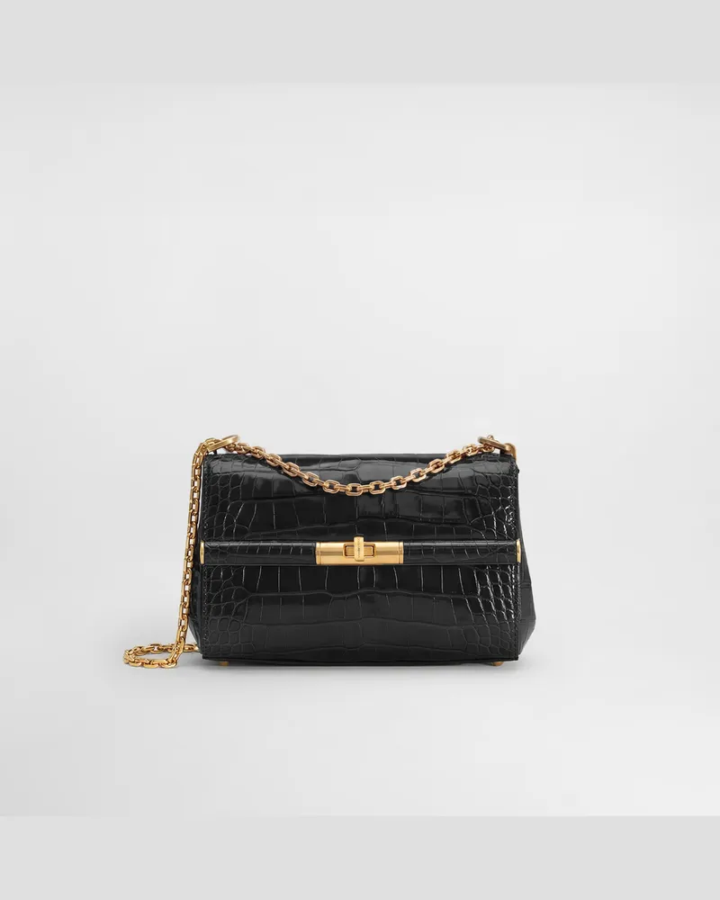 Dolce & Gabbana Borsa City Mini Marlene In Alligatore Lucido - Donna Borse A Spalla E Tracolla Nero Nero