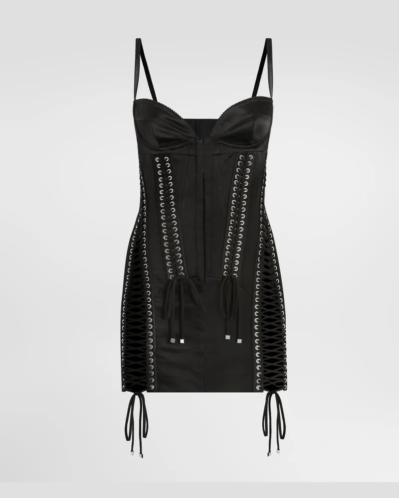 Dolce & Gabbana Abito In Duchesse Con Balconcino - Donna Abiti Nero Nero
