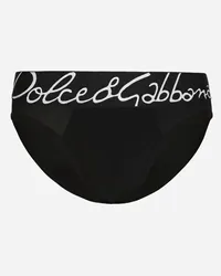 Dolce & Gabbana Slip Medio Cotone Stretch - Uomo Intimo E Loungewear Nero Nero