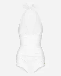 Dolce & Gabbana Costume Intero Scollato - Donna Beachwear Bianco Jersey Bianco