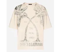 T-shirt Manica Corta In Cotone Stampa Banano - Uomo T-shirts E Polo Giallo