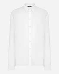 Dolce & Gabbana Camicia In Seta - Uomo Camicie Bianco Seta Bianco