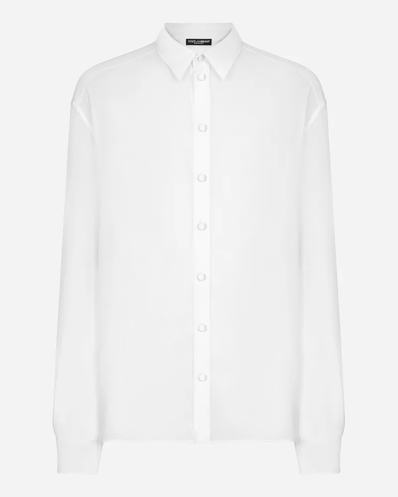 Dolce & Gabbana Camicia In Seta - Uomo Camicie Bianco Seta Bianco