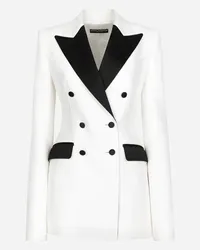 Dolce & Gabbana Giacca Turlington Doppiopetto Tuxedo In Faille - Donna Giacche E Blazer Bianco Bianco