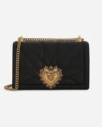 Dolce & Gabbana Borsa Devotion Grande In Nappa Matelassé - Donna Borse A Spalla E Tracolla Nero Pelle Nero