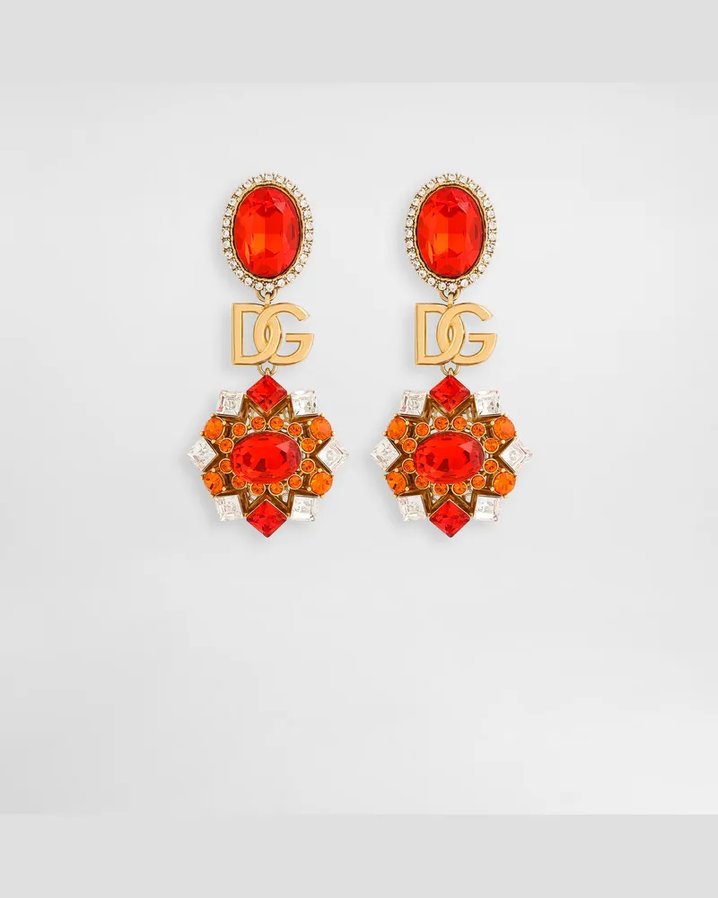 Dolce & Gabbana Orecchini A Clip Con Strass - Donna Bijoux Oro Metallo Oro