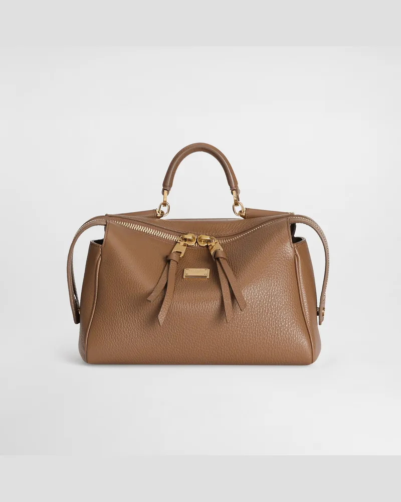 Dolce & Gabbana Borsa A Mano Vittoria In Pelle Di Vitello - Donna Collection Marrone Caramello