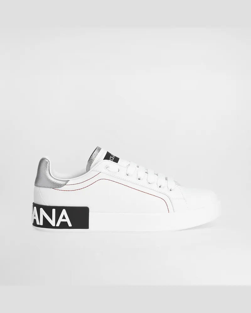 Dolce & Gabbana Sneaker Portofino In Vitello Nappato - Donna Sneaker Bianco Pelle Bianco