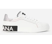 Dolce & Gabbana Sneaker Portofino In Vitello Nappato - Donna Sneaker Bianco Pelle Bianco
