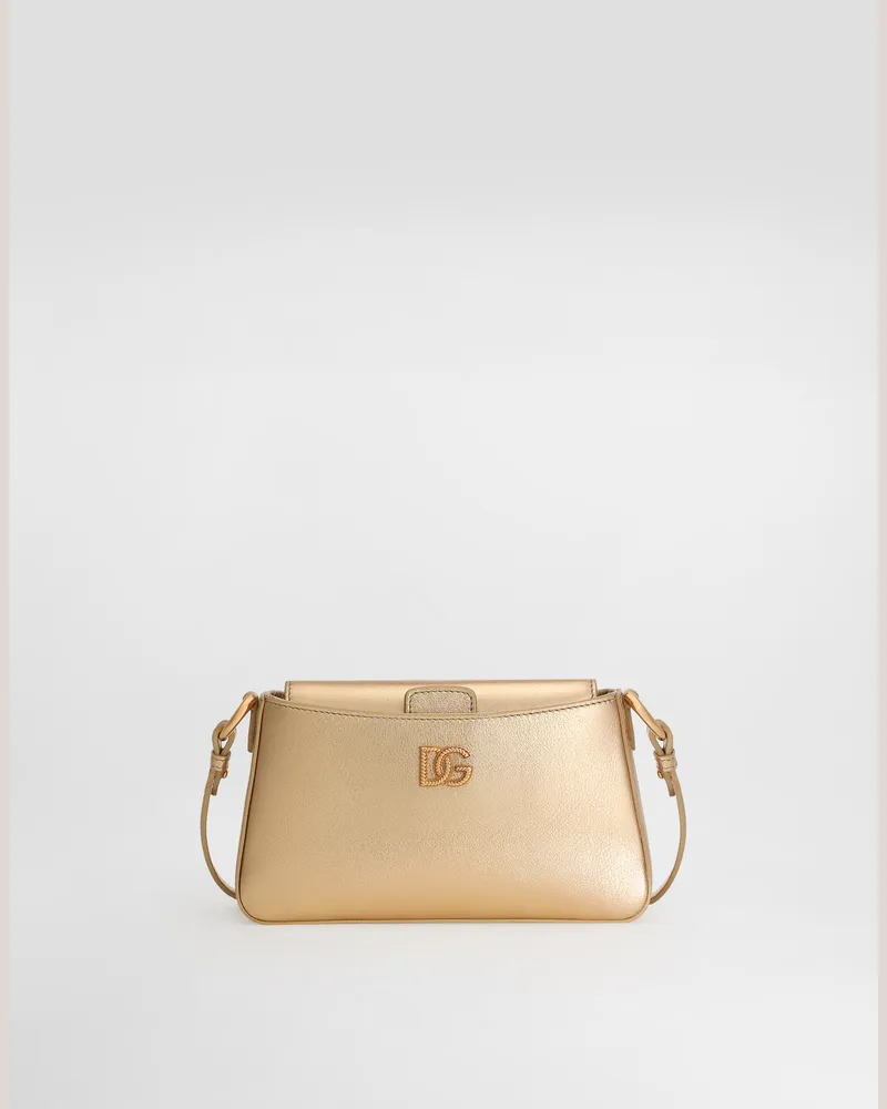 Dolce & Gabbana Phone Bag In Pelle Di Vitello Laminato - Donna Borse Mini Micro E Pochette Oro Oro