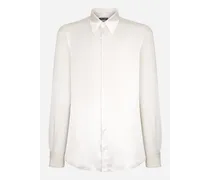 Camicia Martini In Raso Di Seta - Uomo Camicie Bianco Seta