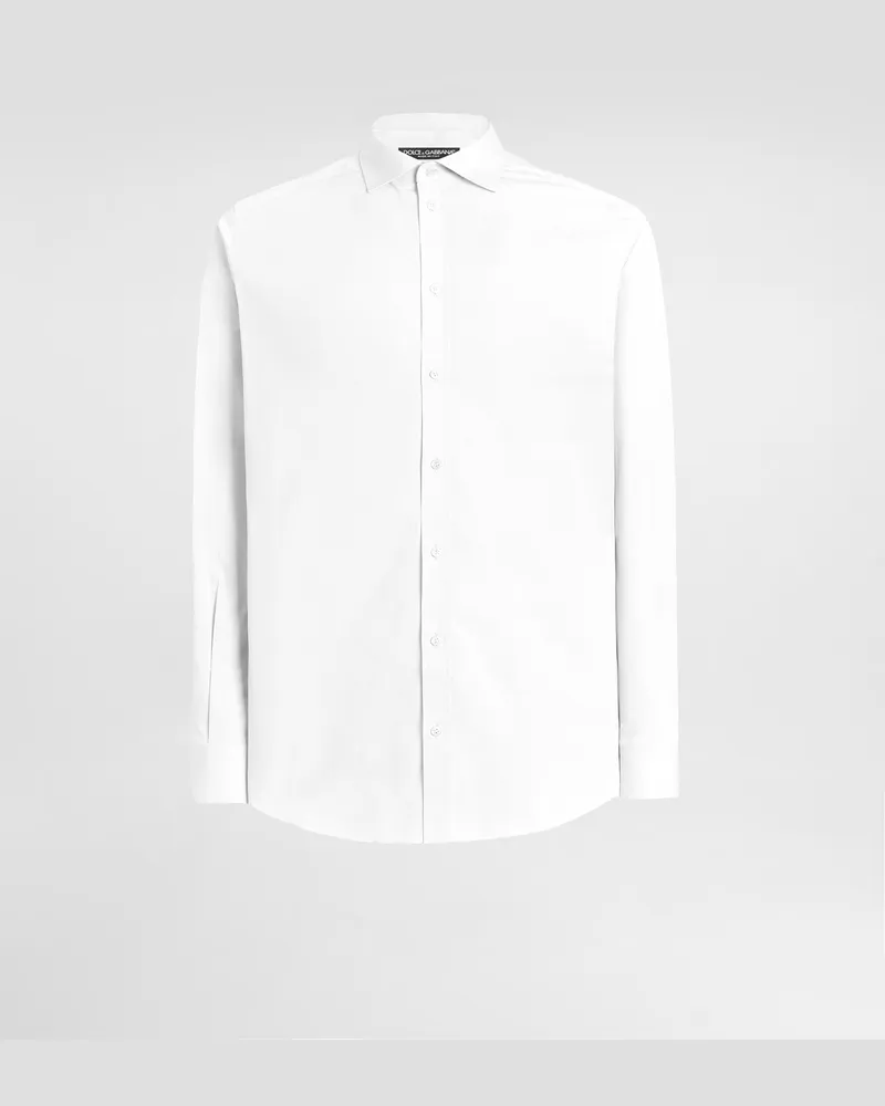Dolce & Gabbana Camicia Martini In Popeline A Righe - Uomo Camicie Bianco Bianco