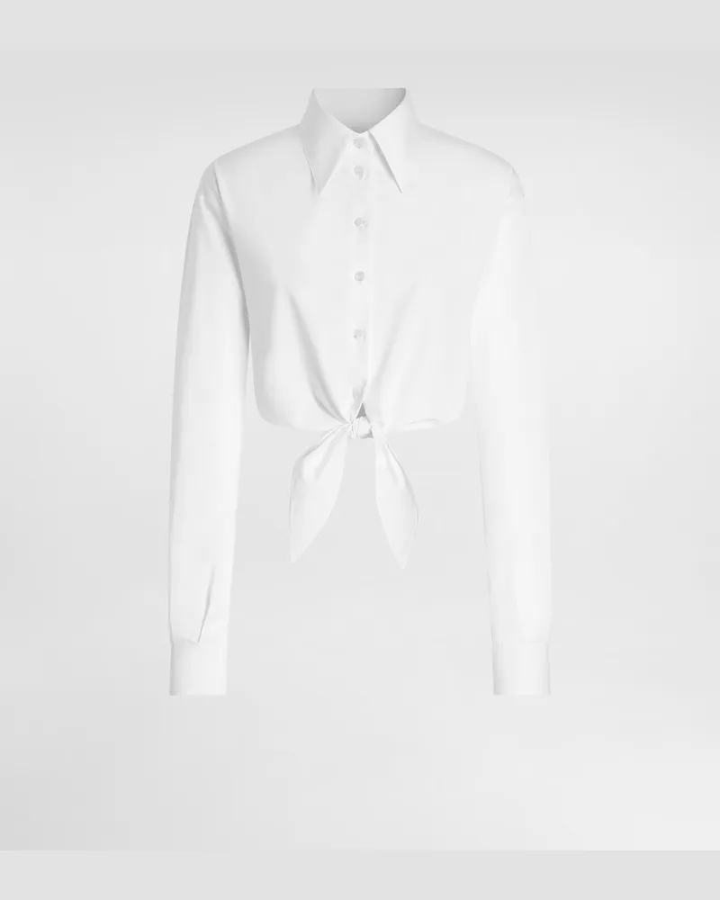 Dolce & Gabbana Camicia In Popeline Di Cotone - Donna Camicie E Top Bianco Bianco