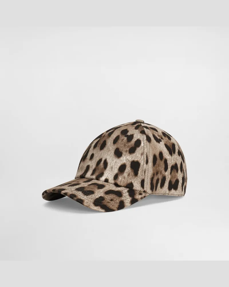 Dolce & Gabbana Cappello Baseball In Cotone Stampa Leopardo - Uomo Cappelli E Guanti Stampa Animalier Leo