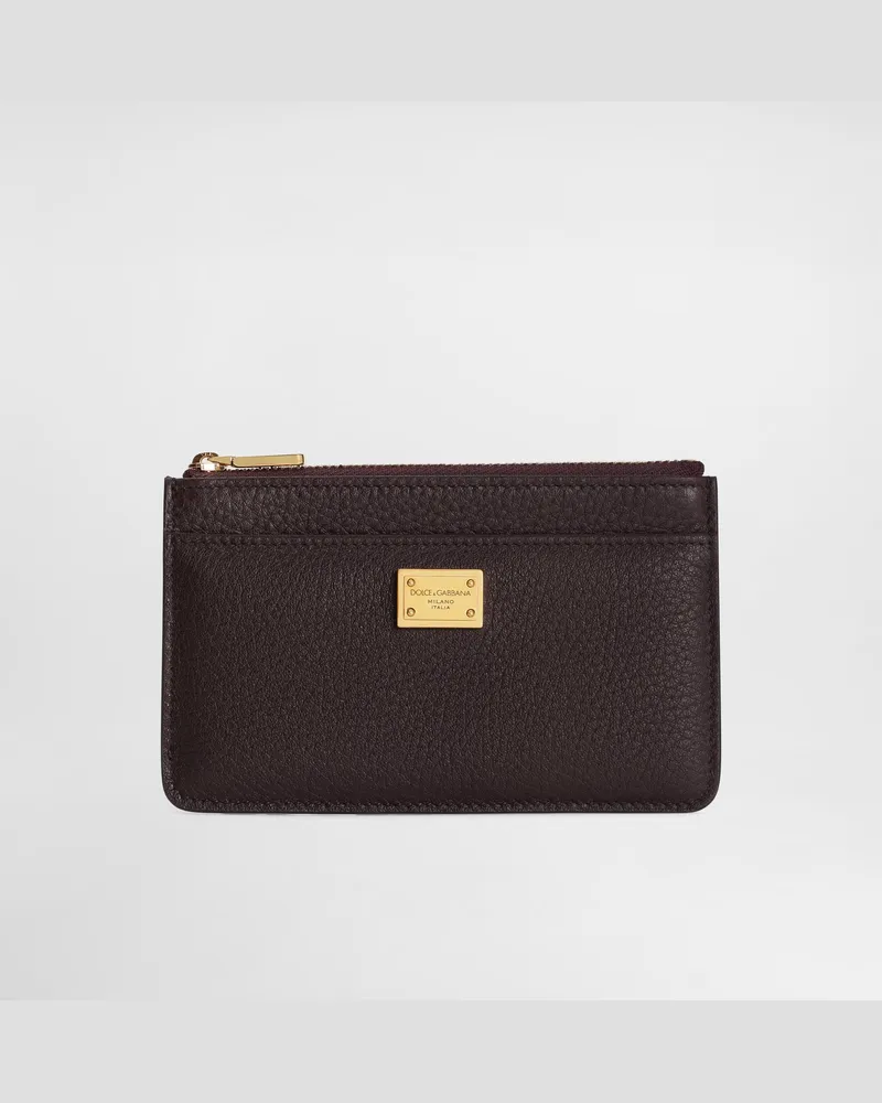 Dolce & Gabbana Portacarte In Pelle Di Vitello - Donna Portafogli E Piccola Pelletteria Viola Mosto