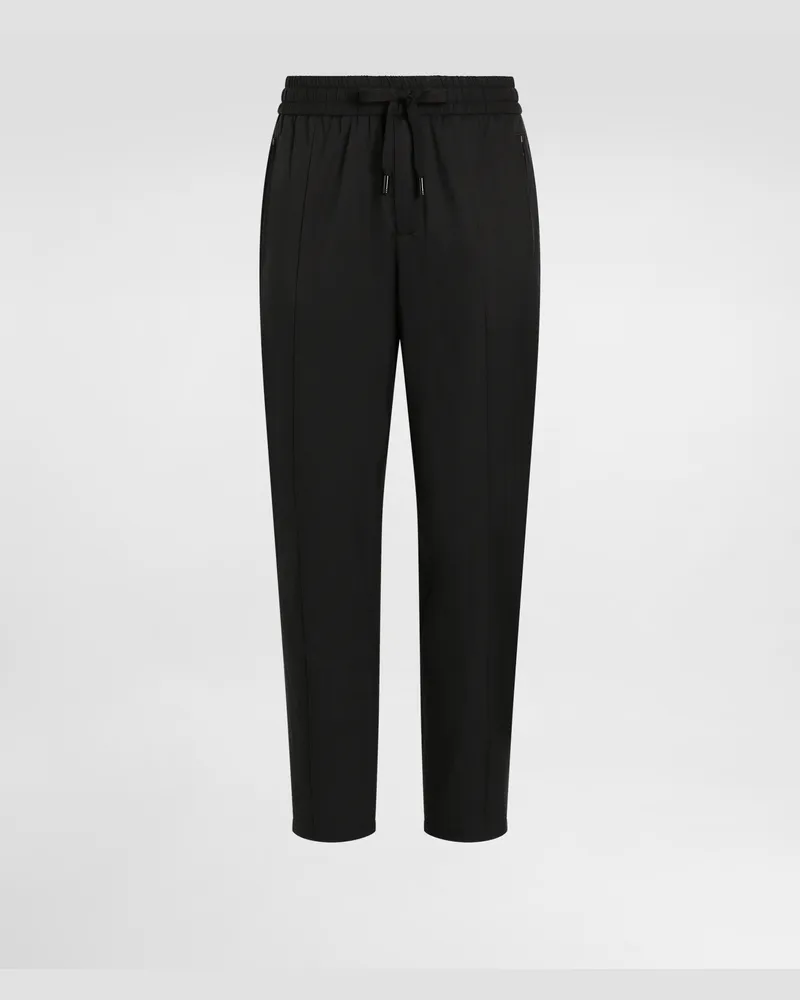 Dolce & Gabbana Pantalone Jogging Nylon Leggero - Uomo Pantaloni E Shorts Nero Tessuto Nero