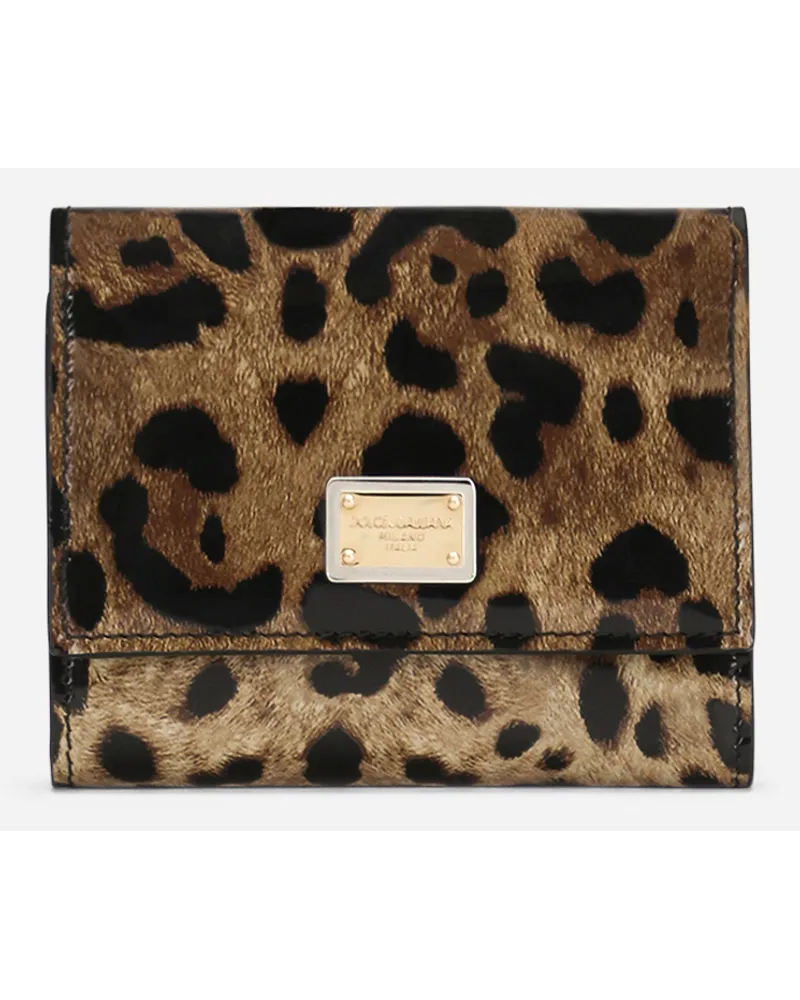Dolce & Gabbana Portafoglio In Pelle Di Vitello Lucida Stampa Leo - Donna Portafogli E Piccola Pelletteria Stampa Animalier Pelle Leo