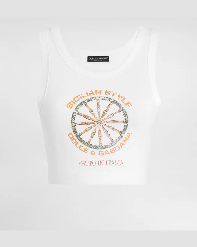 Dolce & Gabbana Canotta In Jersey - Donna Camicie E Top Bianco Bianco