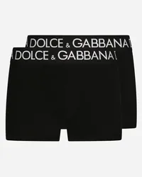 Dolce & Gabbana Two-pack Cotton Jersey Boxers - Uomo Intimo E Loungewear Nero Cotone Nero