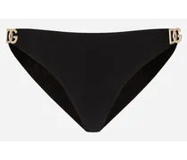 Bikini Bottoms With Dg Logo - Donna Beachwear Nero Jersey
