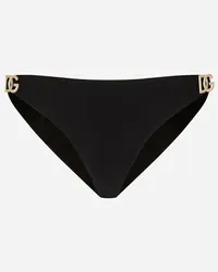 Dolce & Gabbana Bikini Bottoms With Dg Logo - Donna Beachwear Nero Jersey Nero