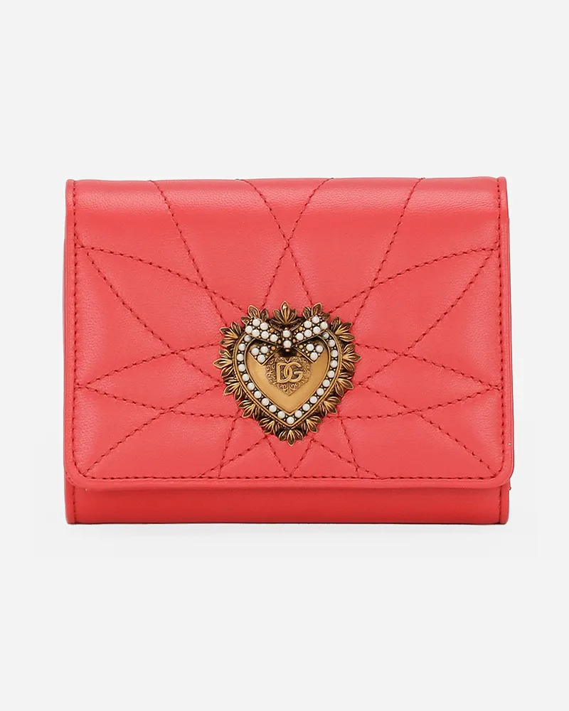 Dolce & Gabbana Portafoglio French Flap Devotion - Donna Portafogli E Piccola Pelletteria Arancione Pelle Arancione