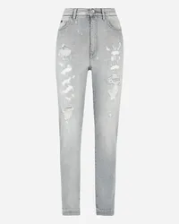 Dolce & Gabbana Jeans Grace In Denim Light Blue Con Rotture - Donna Denim Multicolore Variante