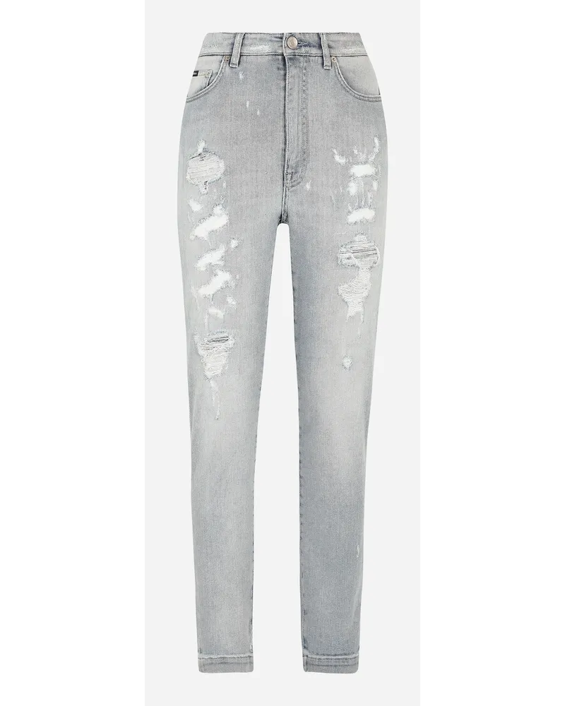 Dolce & Gabbana Jeans Grace In Denim Light Blue Con Rotture - Donna Denim Multicolore Variante