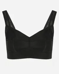 Dolce & Gabbana Top In Raso - Donna Camicie E Top Nero Raso Nero