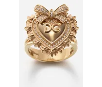 Devotion Ring In Yellow Gold With Diamonds - Donna Anelli Oro