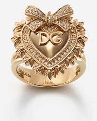 Dolce & Gabbana Devotion Ring In Yellow Gold With Diamonds - Donna Anelli Oro Oro