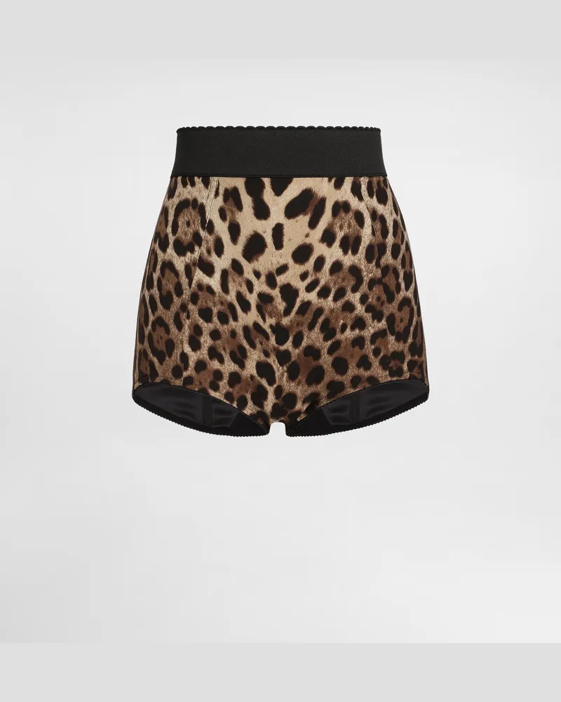 Dolce & Gabbana Culotte In Charmeuse Stampa Leopardo - Donna Pantaloni E Shorts Stampa Animalier Seta Leo