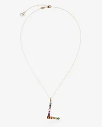 Dolce & Gabbana Pendente L Rainbow Alphabet Con Gemme Multicolor - Donna Collane Oro Oro