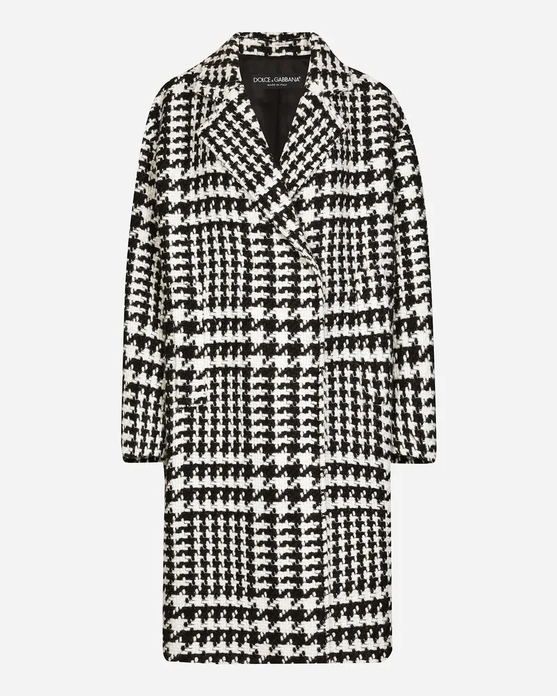 Dolce & Gabbana Cappotto Over In Pied De Poule - Donna Cappotti E Giubbotti Multicolore Fantasia