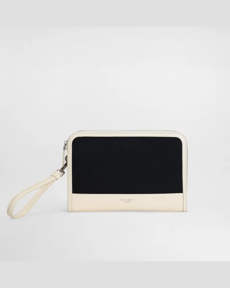 Dolce & Gabbana Pochette Atene In Cotone - Uomo Portadocumenti E Clutch Multicolore Multicolor