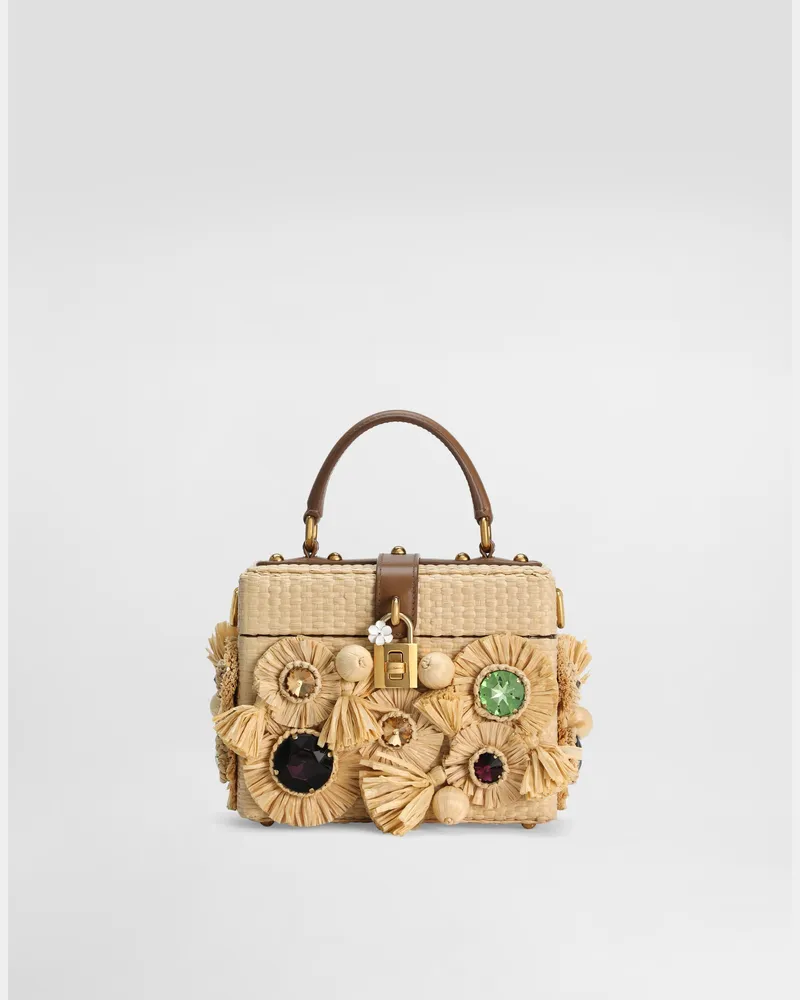 Dolce & Gabbana Borsa A Mano Dolce Box In Crochet Con Ricamo - Donna Borse A Mano Multicolore Multicolore